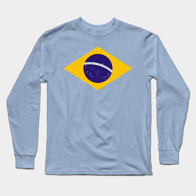 Brazil Flag Long Sleeve T-Shirt by Historia